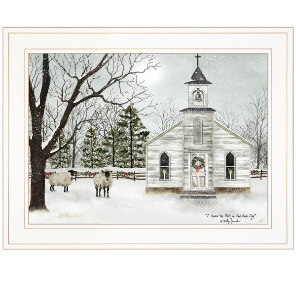 I Heard The Bells On Christmas 1 White Framed Print Wall Art