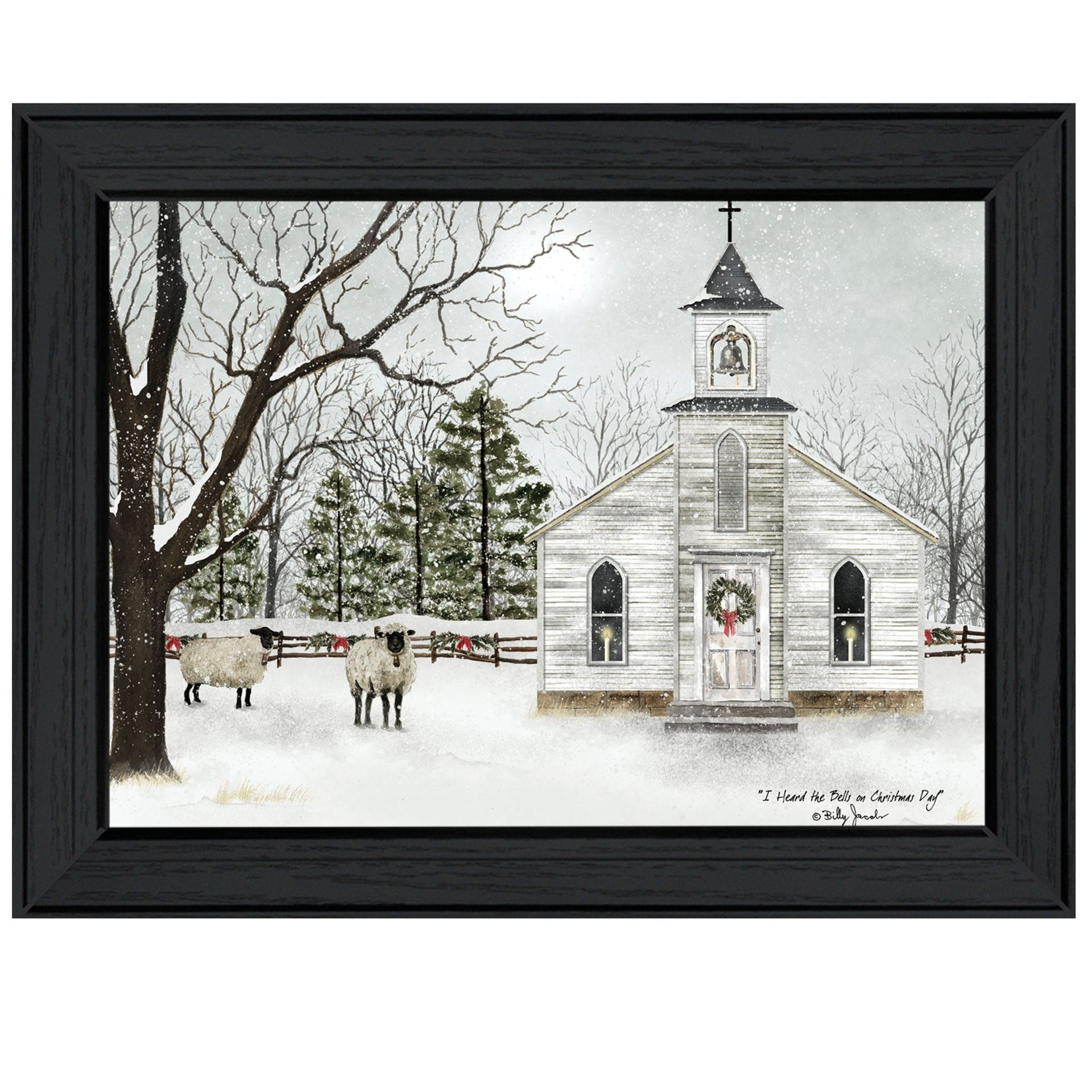 I Heard The Bells On Christmas 2 Black Framed Print Wall Art