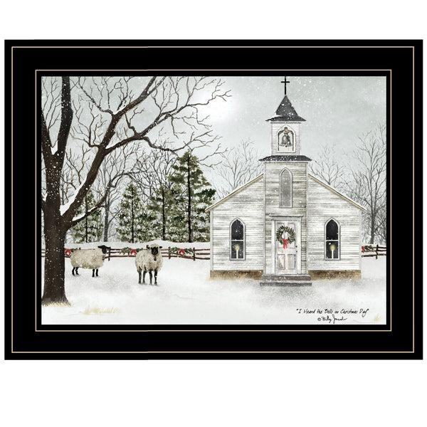 I Heard The Bells On Christmas 3 Black Framed Print Wall Art