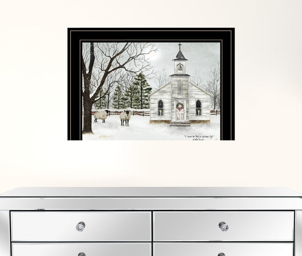 I Heard The Bells On Christmas 3 Black Framed Print Wall Art