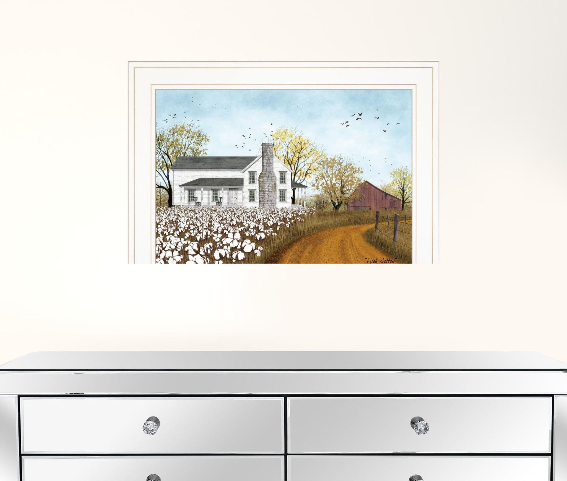 High Cotton 1 White Framed Print Wall Art