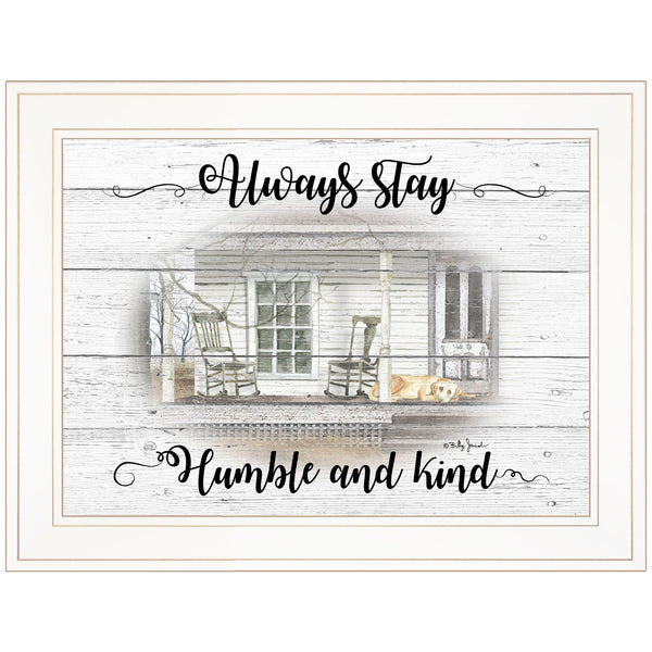 Humble And Kind White Framed Print Wall Art