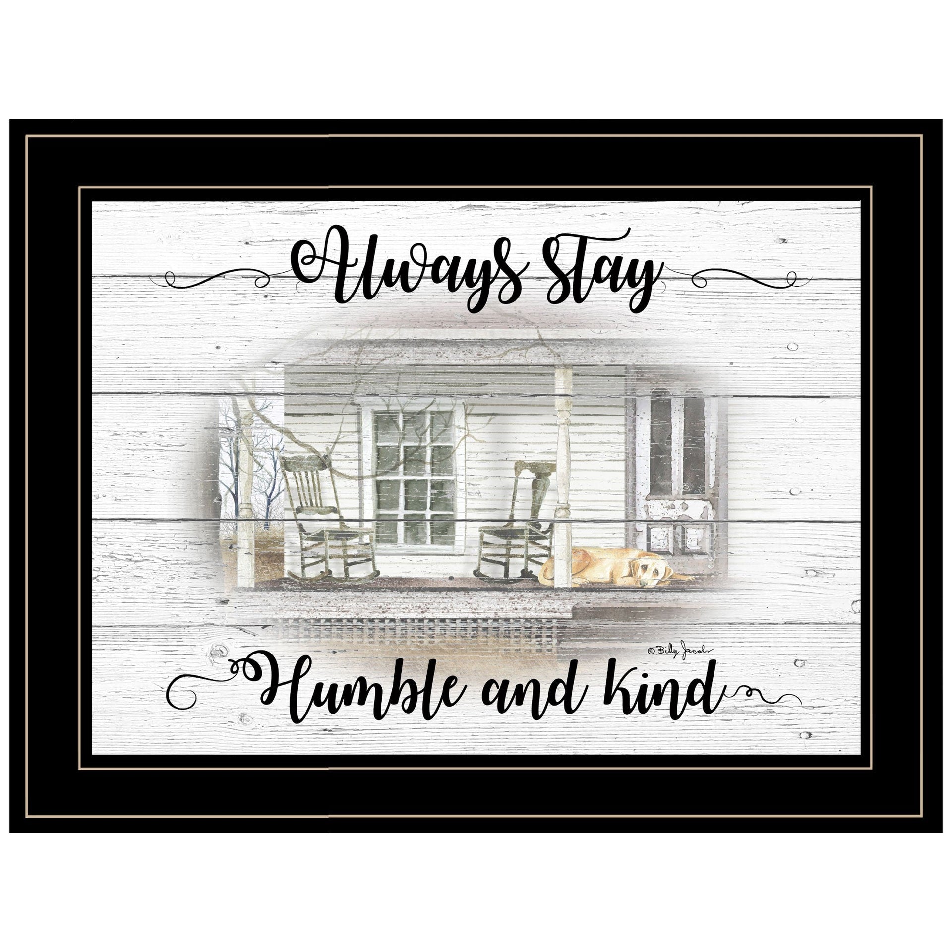 Humble And Kind Black Framed Print Wall Art