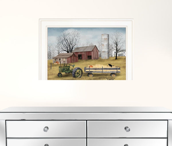 Hayride 1 White Framed Print Wall Art