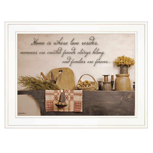 Home Is Where Love Resides 1 White Framed Print Wall Art
