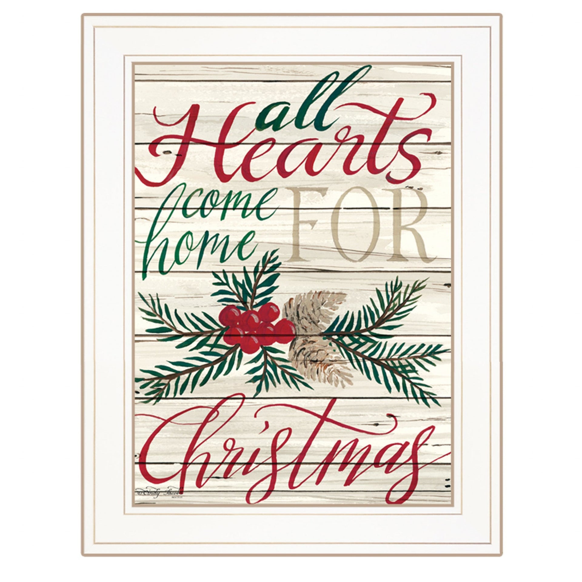 Home For Christmas 1 White Framed Print Wall Art