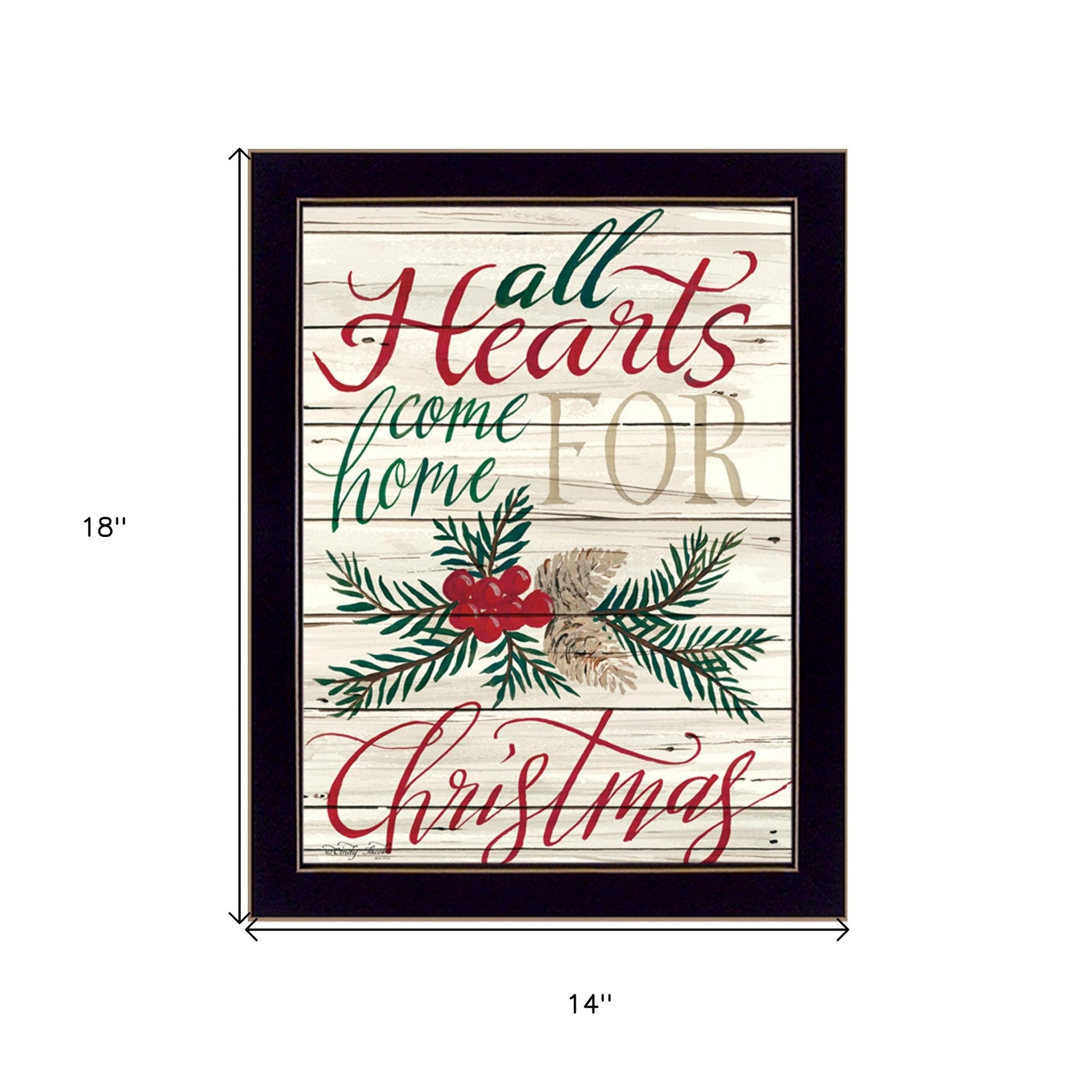 Home For Christmas 3 Black Framed Print Wall Art