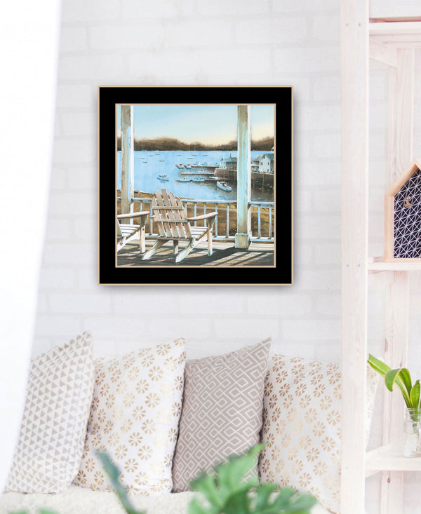 Harbor View 2 Black Framed Print Wall Art