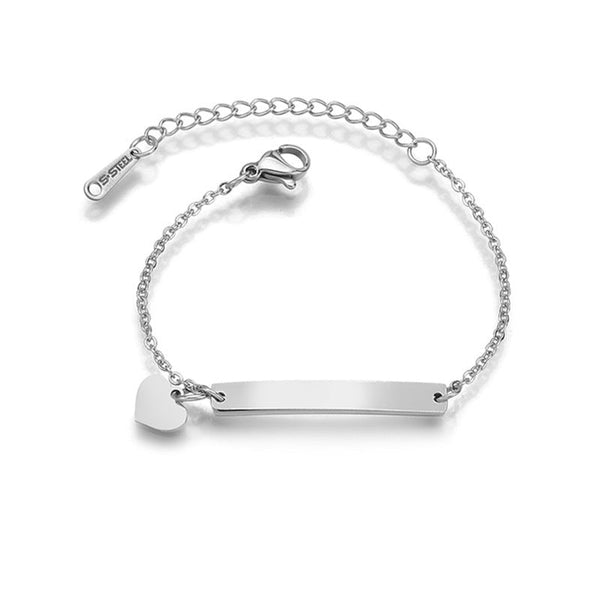 Stainless steel personalized engraved three color curved bracelet simple and personalized women's bracelet