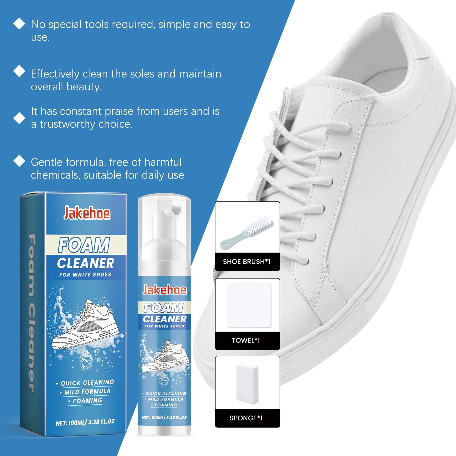 Shoe Cleaner Kit Foam Cleaning Decontamination Multi-Functional Sneaker Cleaning Household Items