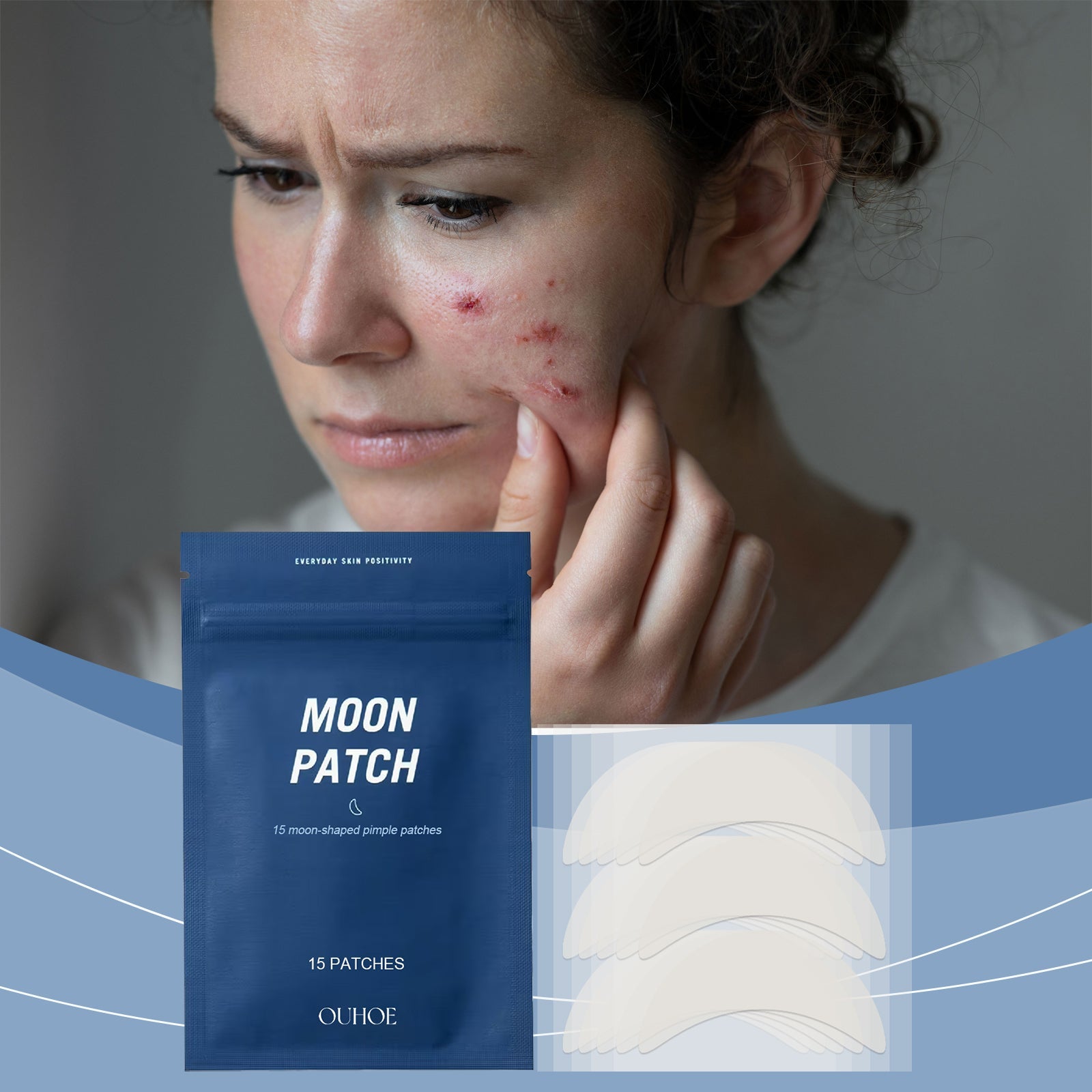 Moon Acne Patch Repair Acne Skin Breathable Facial Skin Gentle Cleansing Patch