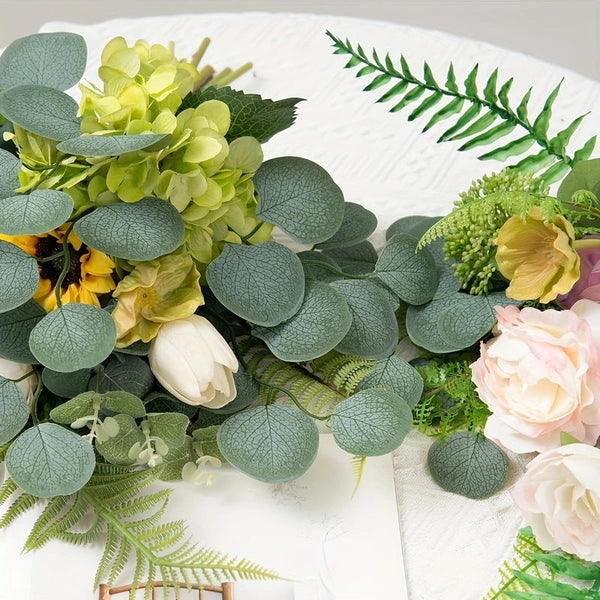 Artificial plants, eucalyptus leaves, festivals, weddings, home decor, DIY wreaths, bouquet accessories.