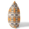 18” Orange Blue Patterned Indoor Outdoor Zippered Throw Pillow
