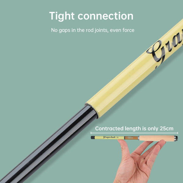 26cm ultra-short portable telescopic fishing rod, carbon fiber material, micro guide rings, ultra-light and durable.