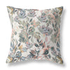 18” Pink Gray Florals Indoor Outdoor Zippered Throw Pillow