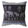 18” Purple Ornate Elephant Indoor Outdoor Throw Pillow