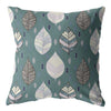 16” Pine Green Leaves Indoor Outdoor Throw Pillow