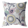 18” White Yellow Floral Indoor Outdoor Throw Pillow