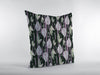 16” Black Purple Fall Leaves Indoor Outdoor Zippered Throw Pillow
