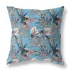 16?ǥ Black Blue Tropical Indoor Outdoor Throw Pillow