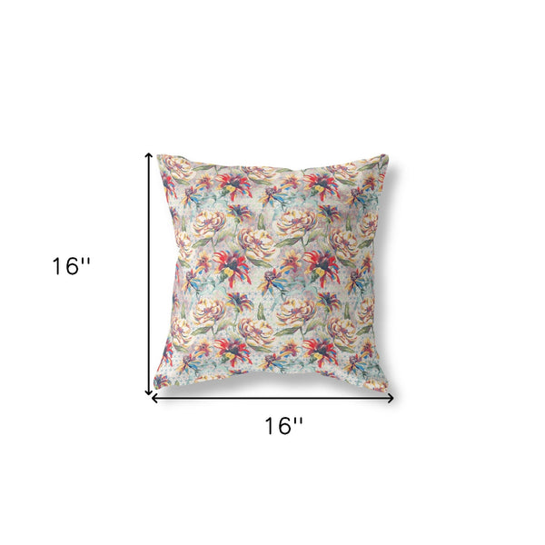 16?ǥ Red Yellow Roses Indoor Outdoor Throw Pillow
