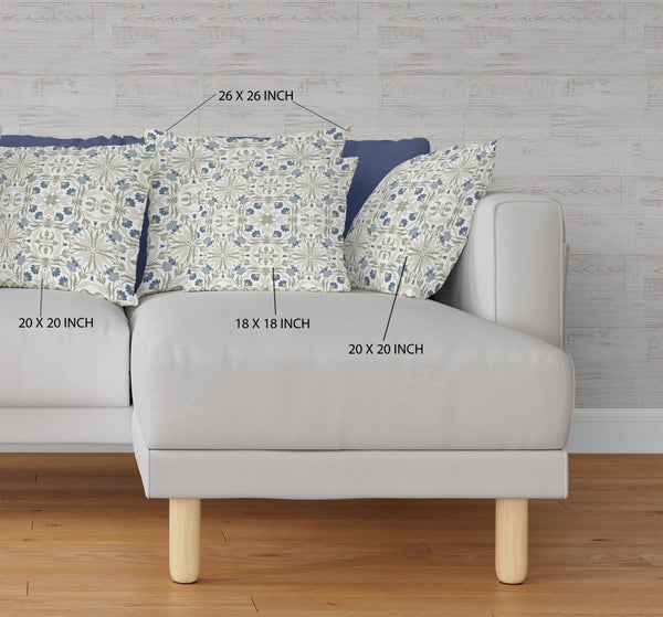 16?ǥ White Green Paisley Indoor Outdoor Throw Pillow