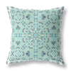 16?ǥ Aqua Geostar Indoor Outdoor Throw Pillow