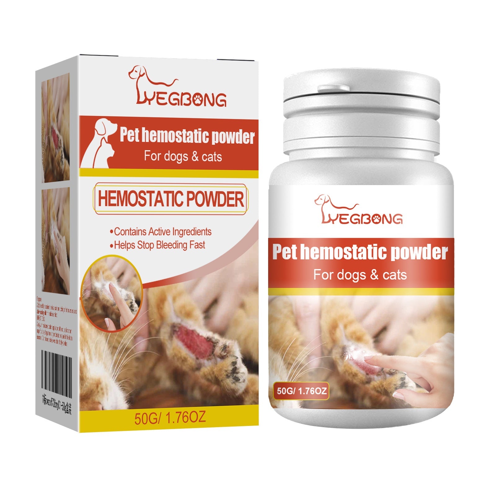 Pet Hemostatic Powder, Skin Wound Cleaning Styptic Powder For Cats And Dogs Soothing Wound Healing Powder For Pets
