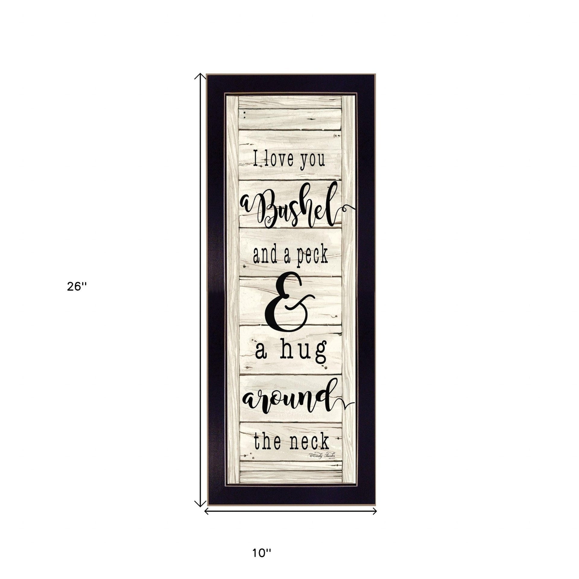 Hug Around the Neck Black Framed Print Wall Art