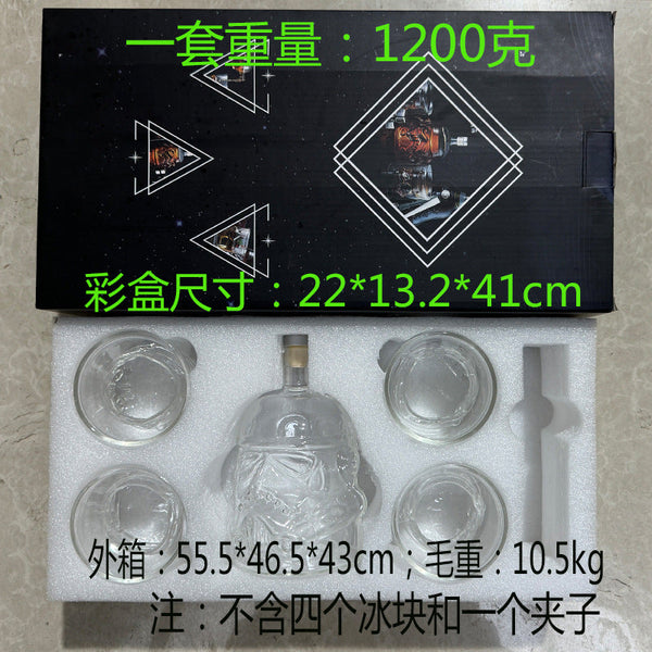 High borosilicate heat-resistant and cold resistant glass wine bottle Star Wars White Soldier glass wine bottle creative decanter liquor dispenser