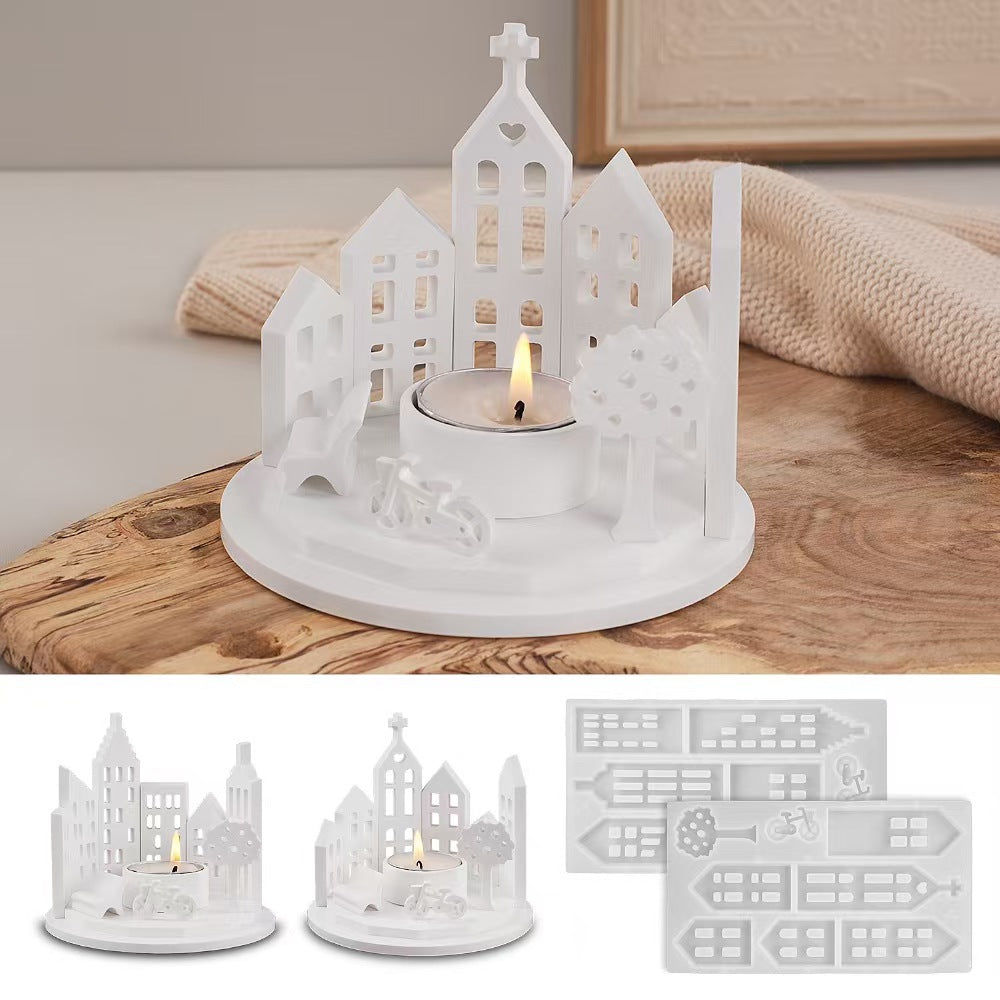 Round House Candle Holder Silicone Mold for DIY