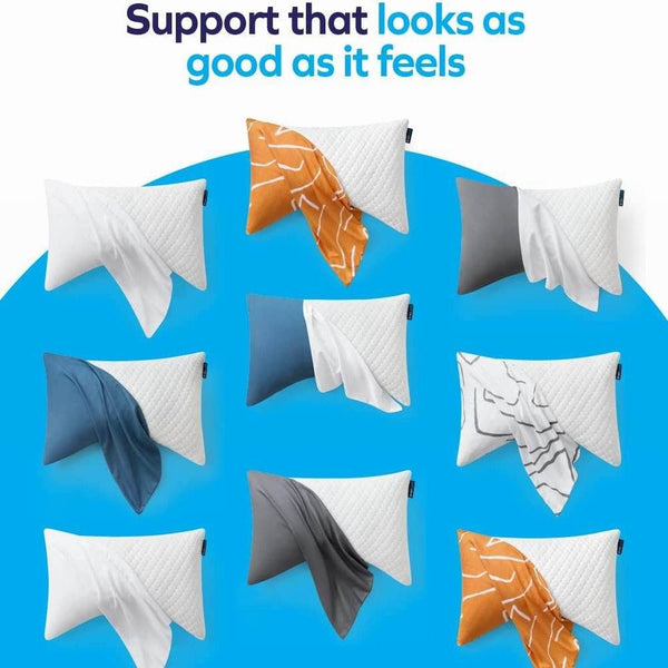 Shredded Memory Foam Bed Pillows for Sleeping, with Washable Removable Bamboo Cooling Sleep Pillow for Back and Side Sleeper