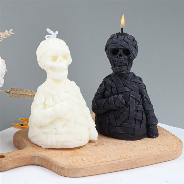 Gauze Zombie Skull Halloween Silicone Candle Mold Aromatherapy Plaster Holiday Atmosphere Decoration