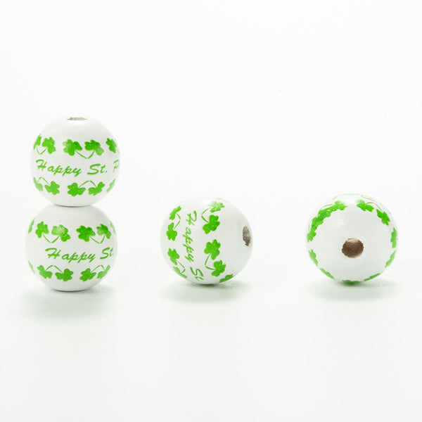 10pcs Irish Festival St. Patrick's Day Colorful Wooden Beads DIY Accessories