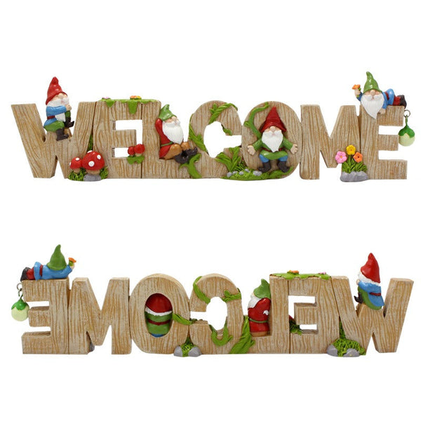 Dwarf Welcome Card Creative Garden Outdoor Balcony Welcome Decoration