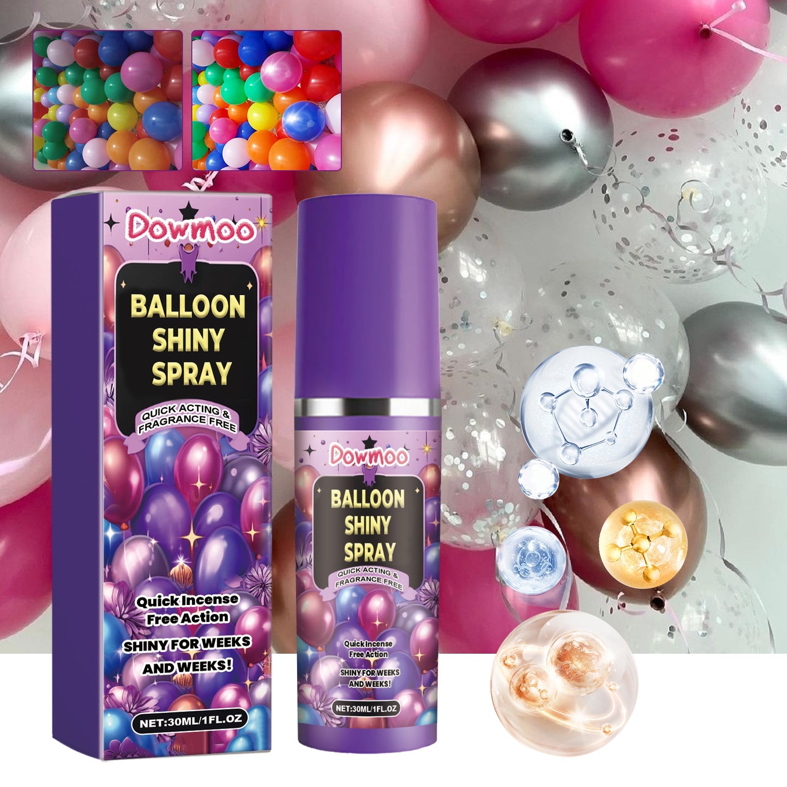 Balloon Atmosphere Gloss Spray, Balloon Surface Texture Gloss Anti-Oxidation Lasting Shine Spray