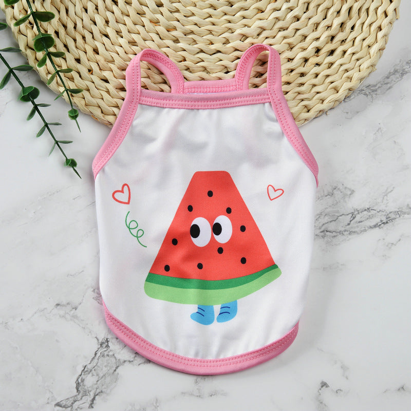 Pet supplies pet clothes cute fruit camisoles tank tops breathable pet sunscreen mosquito and insect repellent products