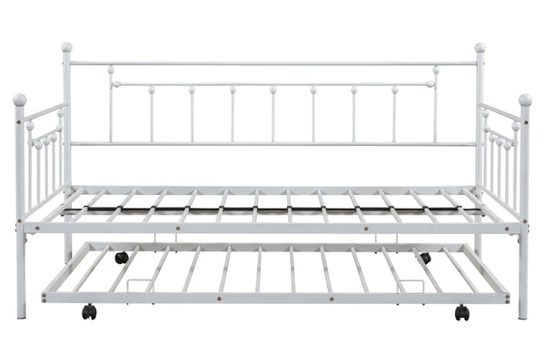 Metal double bed with ear shaft/sturdy/noise reduction/flexible ear shaft/retro style/no need for spring box (LIGHT GREY)