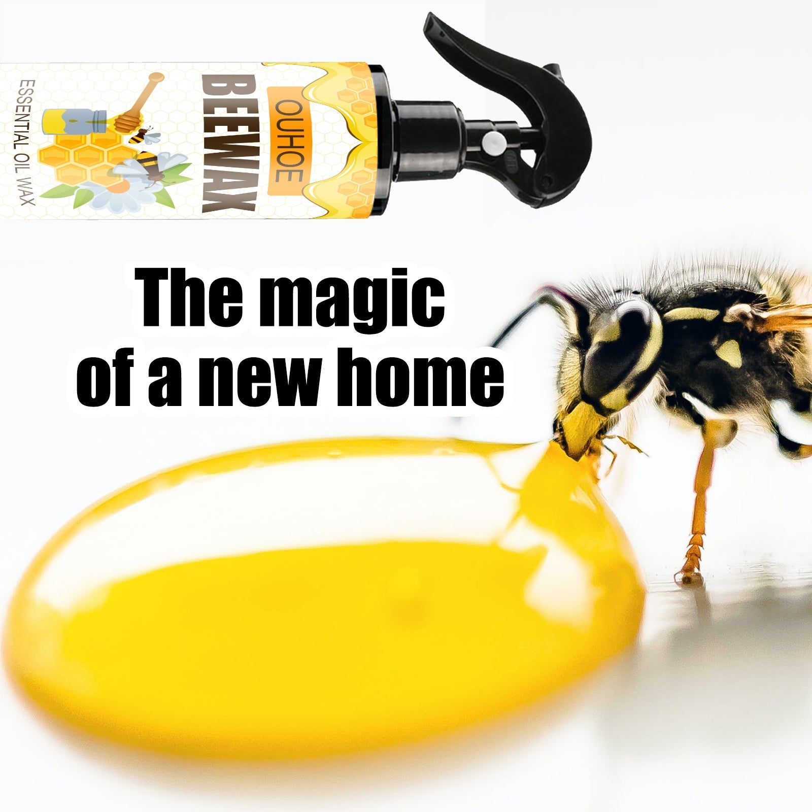 Furniture Beeswax Spray, Furniture Floor Care Polishing Waterproof Anti-Cracking Scratches Refurbished Care Wax