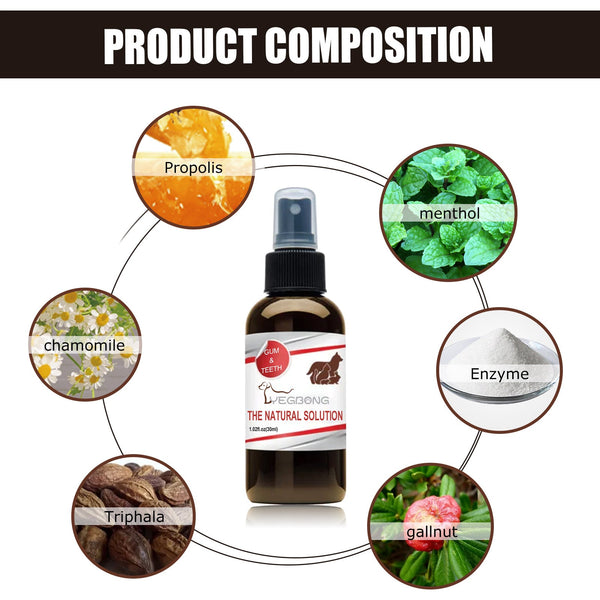 Pet Tooth Cleaning Spray, Cats And Dogs Removal Tartar Stains Bad Breath Oral Cleaning Spray