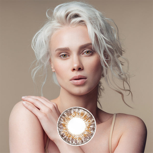 1Pcs FDA Certificate Eyes Beautiful Pupil Colorful Girl Cosplay Contact Lenses Brown(0-600°）