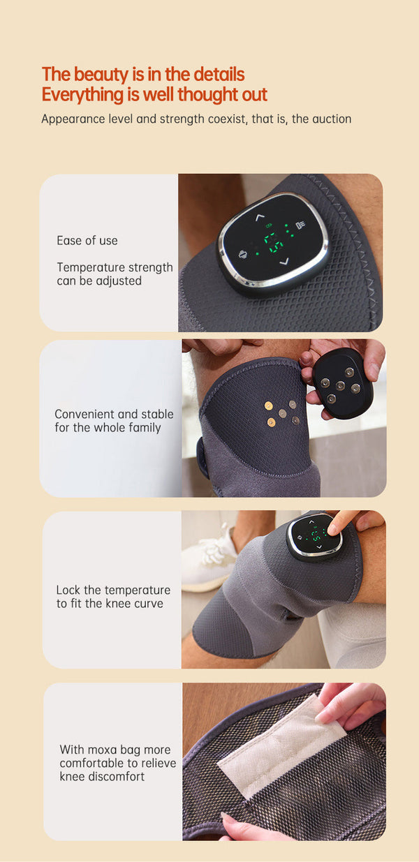 Heated Knee Brace Wrap Pad Dual-use Thermostat Usb Heating Knee Pads For Knee Sprains Strains Arthritis with massage