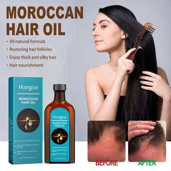 Moroccan Hair Oil, Leave-In Hair Care Serum For Split Ends And Dry Hair Without Greasy Scent