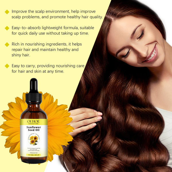 Sunflower Oil Hair Care Essential Oil Moisturizes, Prevents Frizz And Nourishes Hair Care Essential Oil Softens And Repairs Hair Roots