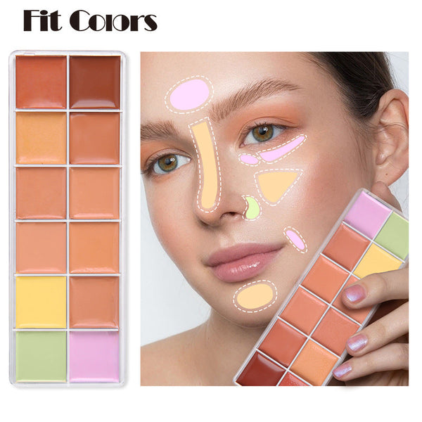 Fit Colors 12 Color Concealer Natural Moisturizing Long Lasting Concealer 3D Concealer