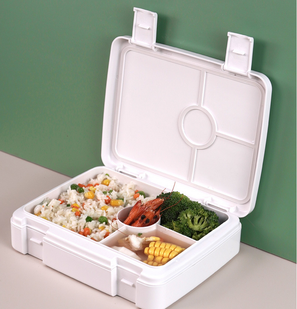 Microwaveable, sealed and leak-proof large capacity compartment lunch box with lid