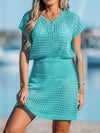 Summer beach dress women's beach vacation bikini swimsuit V-neck cover up sun protection suit