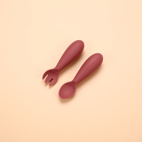 Hot selling silicone baby soft spoon, food grade children's complementary food, eating fat fork spoon