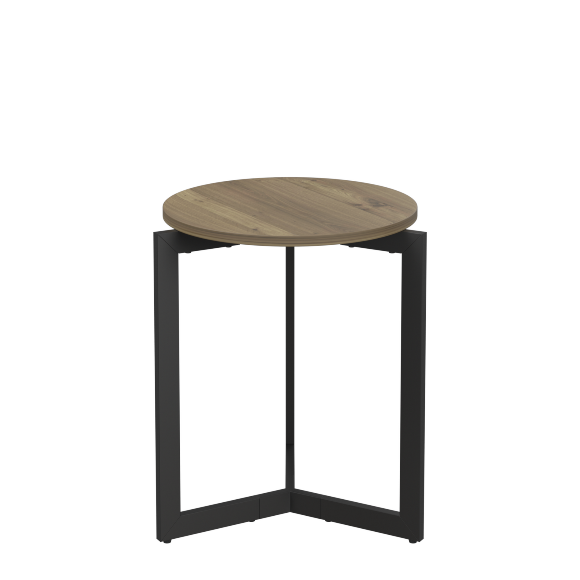 19.68''H Round Side Table, Round Accent End Table with Sturdy Metal Frame, Round Nightstand, for Living Room, Brown