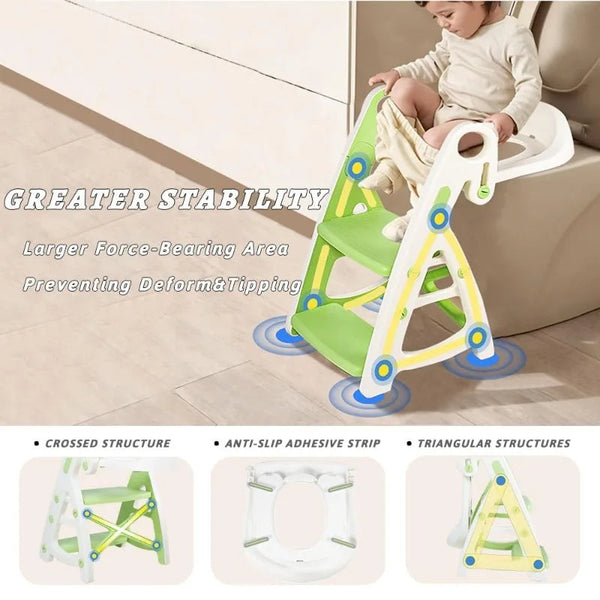 Potty Training Seat & Toddler Step Stool Stability Toddler Toilet Seat Adjustable Height Potty Seats for Toddlers Boys Girls